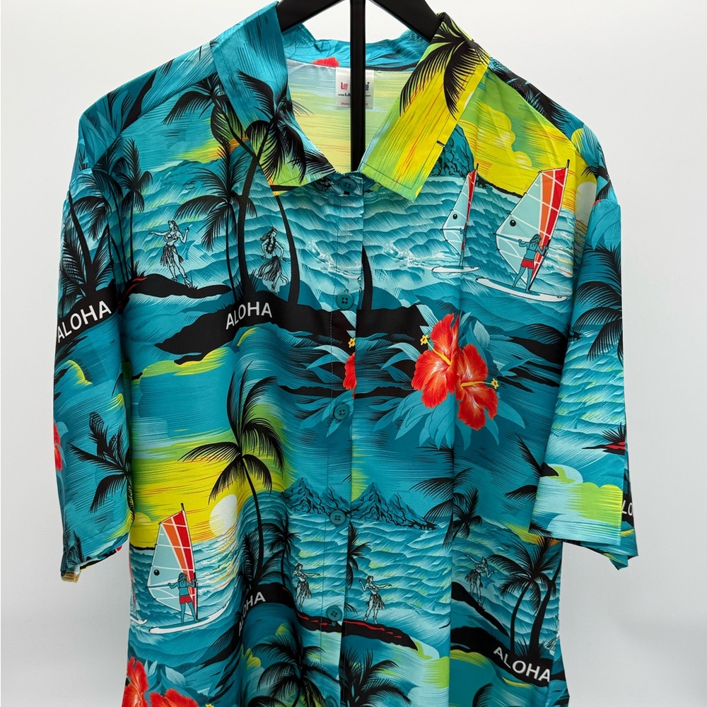 La Leela Mens XXL Tropical Hawaiian Shirt Aloha Surf Beach